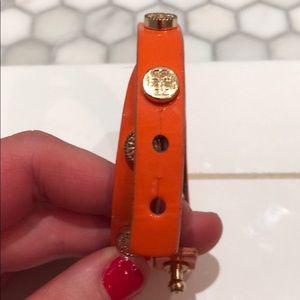 Tory Burch Foundation patent orange wrap Bracelet